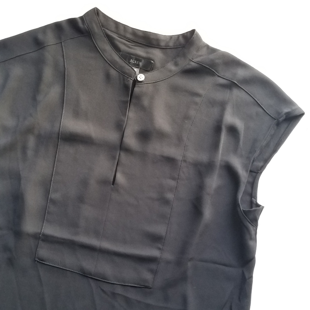 New J. Crew Black Blouse Cap Sleeve Top XXS - Picture 4 of 9